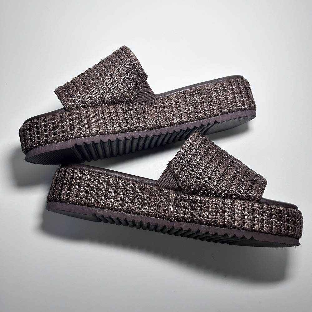 Y2K Matisse Montego By Anthropologie Brown Platform Slides Women's 7M - Picture 6 of 6